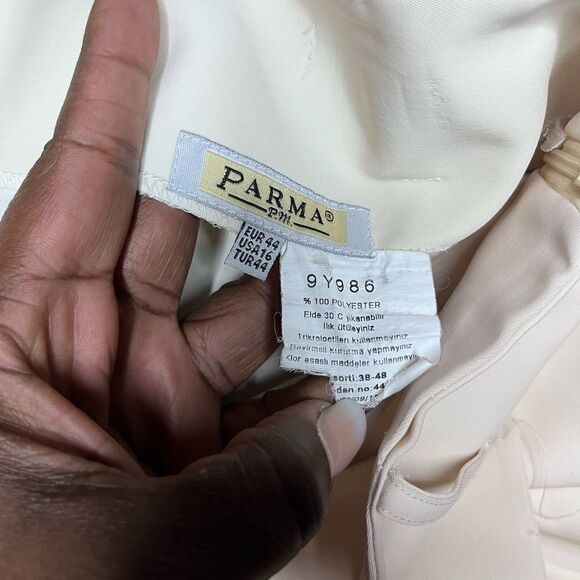 Parma Ivory high rised wide legged palazzo pants sz 16 - Picture 5 of 7